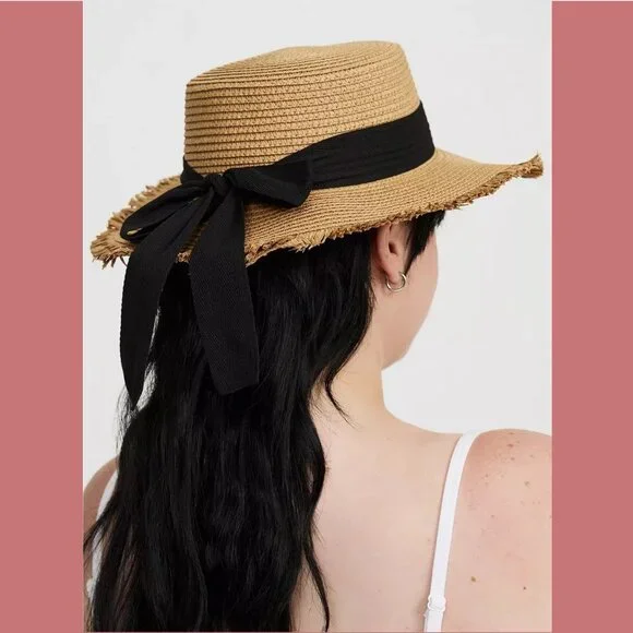 Torrid - Frayed Edge Boater Hat in Natural - Picture 9 of 9